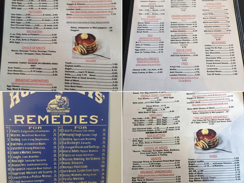 Peg & Bill's Diner II Menu