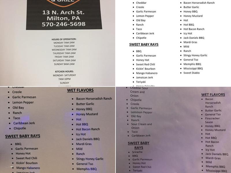 Speedys Bar & Grill Menu