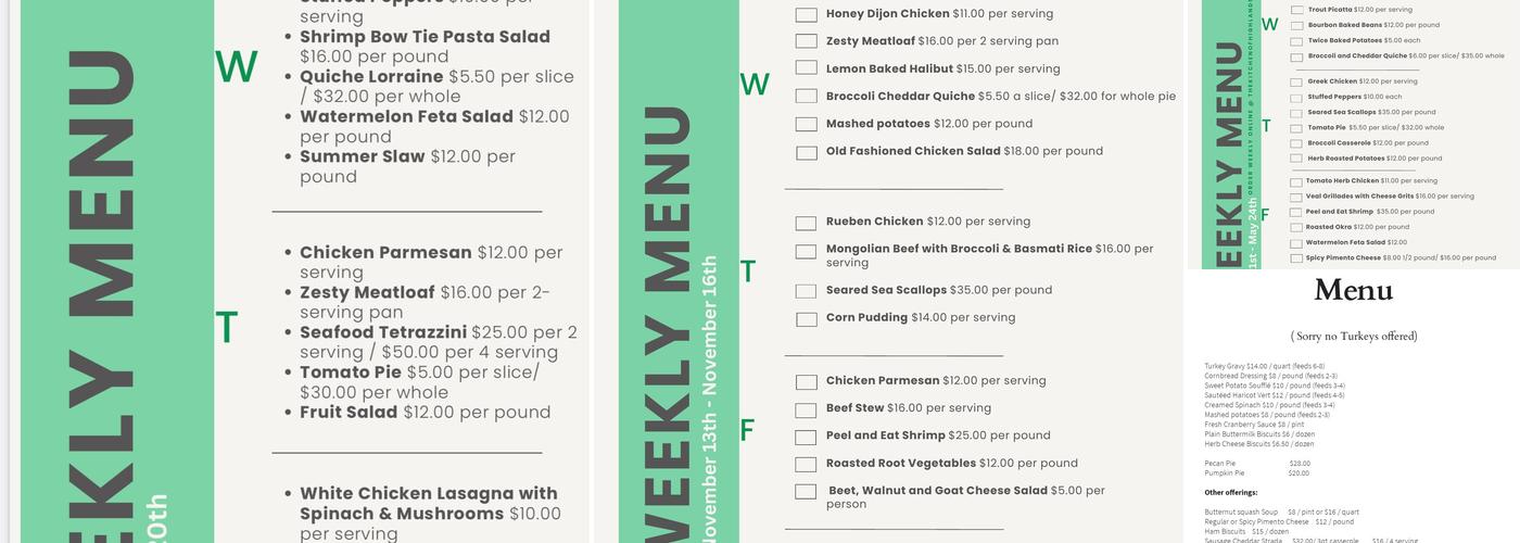 Kitchen Carryaway & Catering Menu