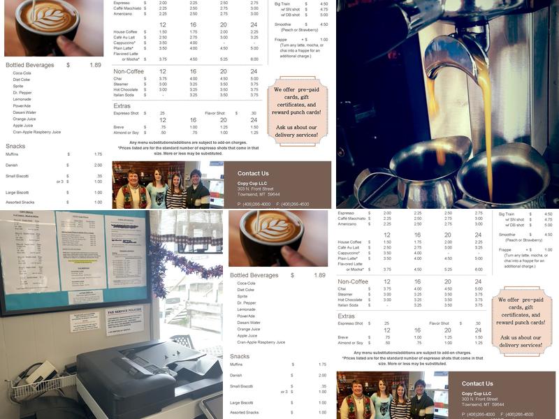 Copy Cup LLC Menu