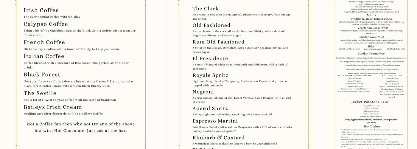 The Clock Face Menu