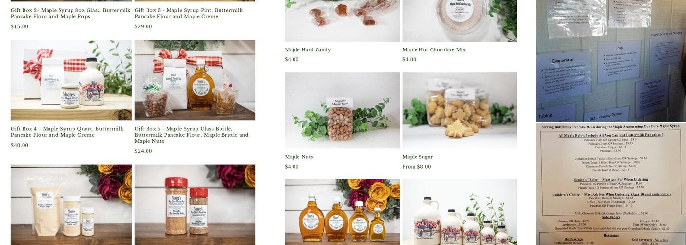 Moore's Maple Shack and Pancake House Menu