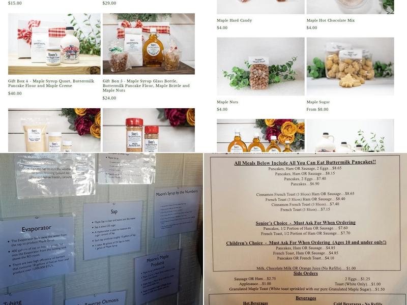 Moore's Maple Shack and Pancake House Menu