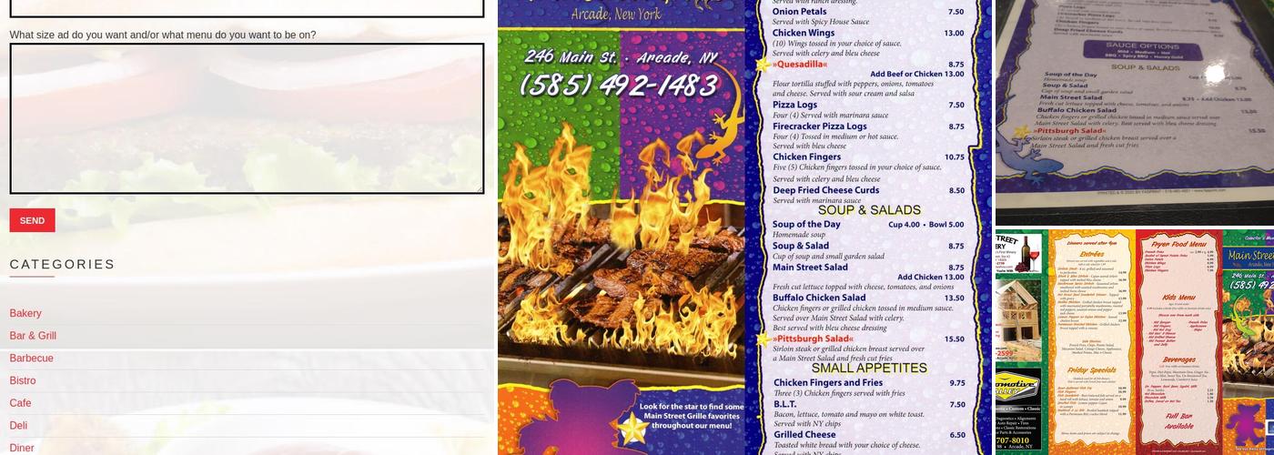 Main Street Grille Menu