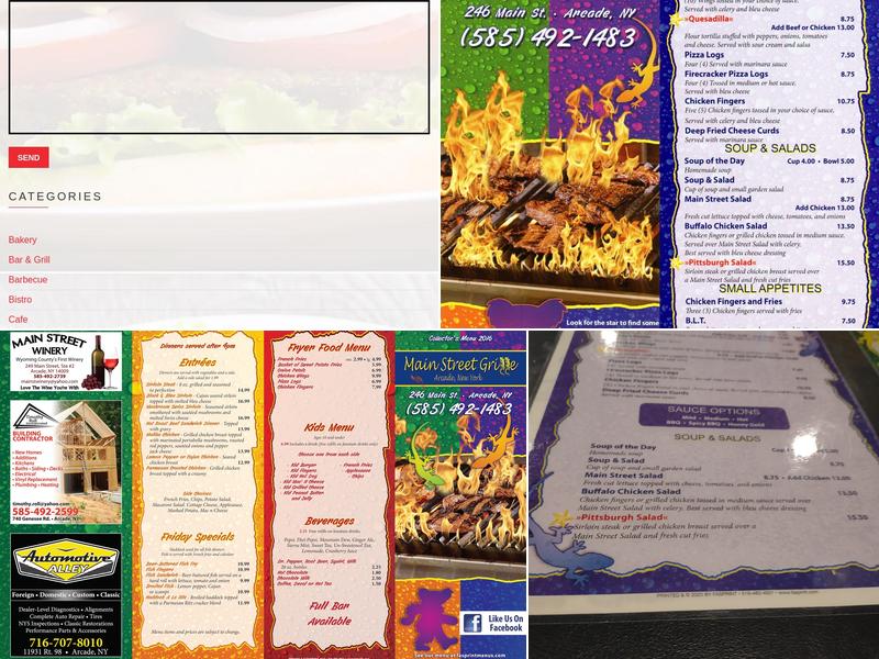 Main Street Grille Menu