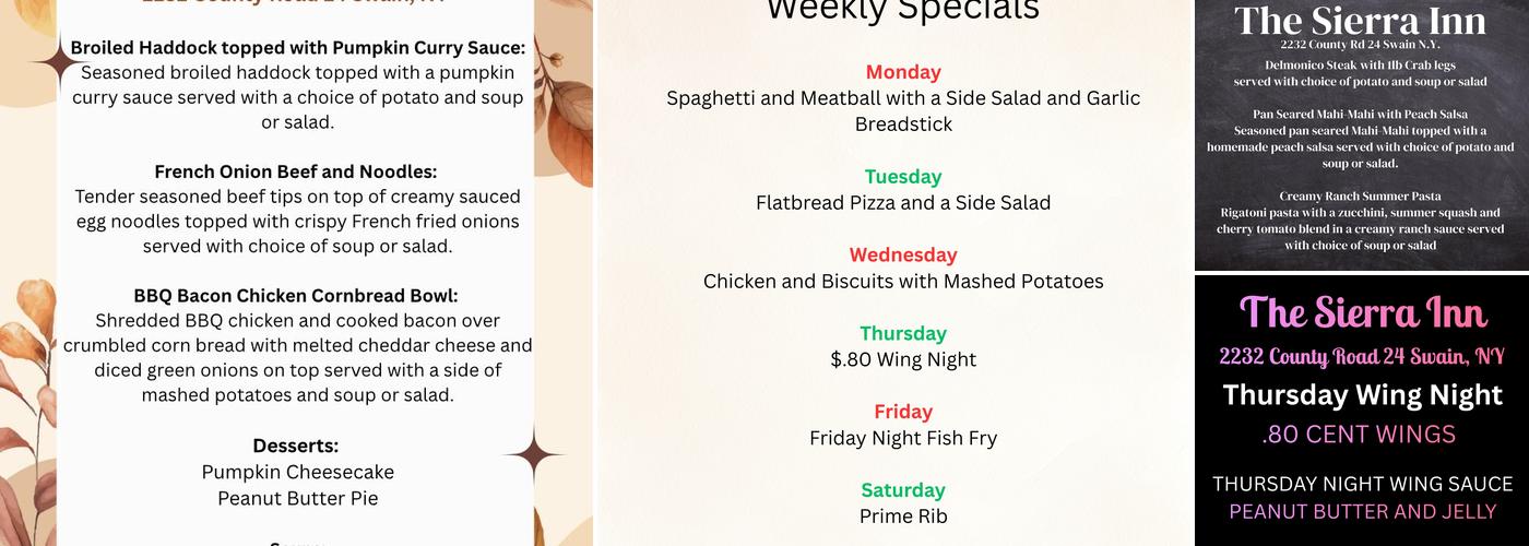 Sierra Inn Menu