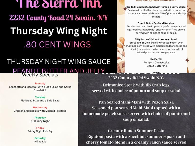 Sierra Inn Menu