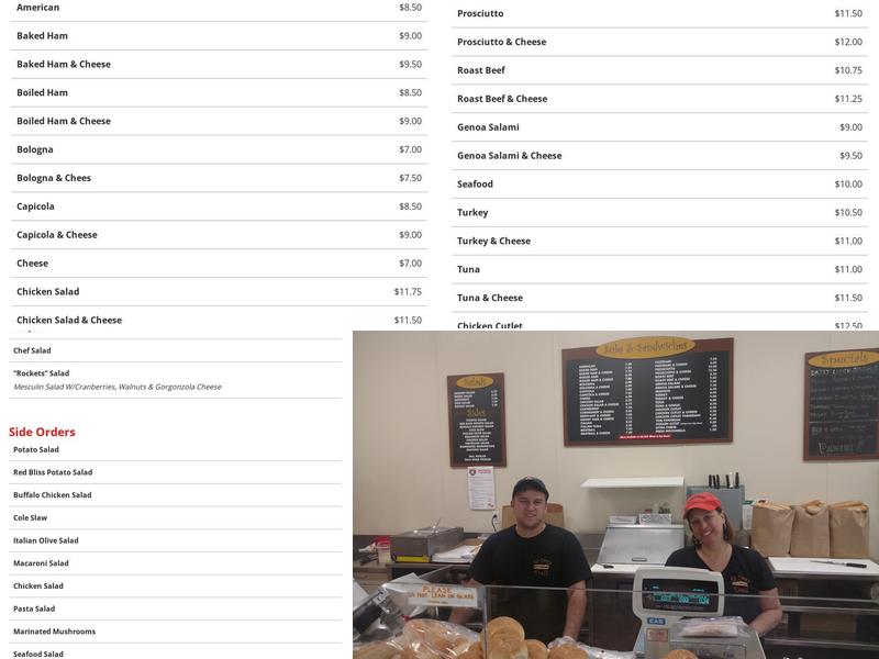 DiCara's Deli Menu