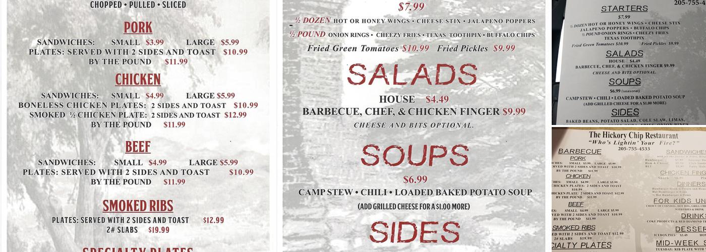 Hickory Chip Menu