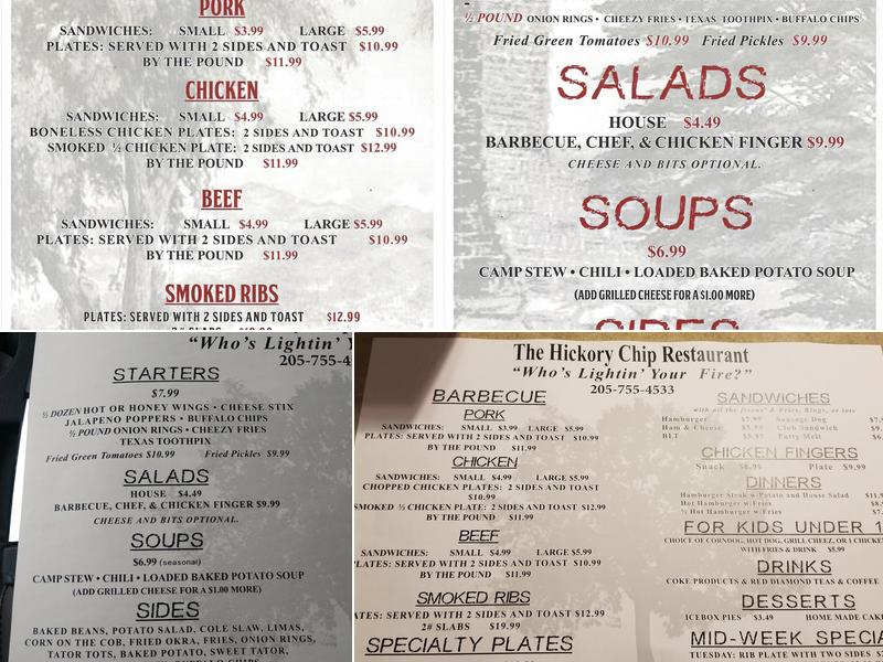 Hickory Chip Menu