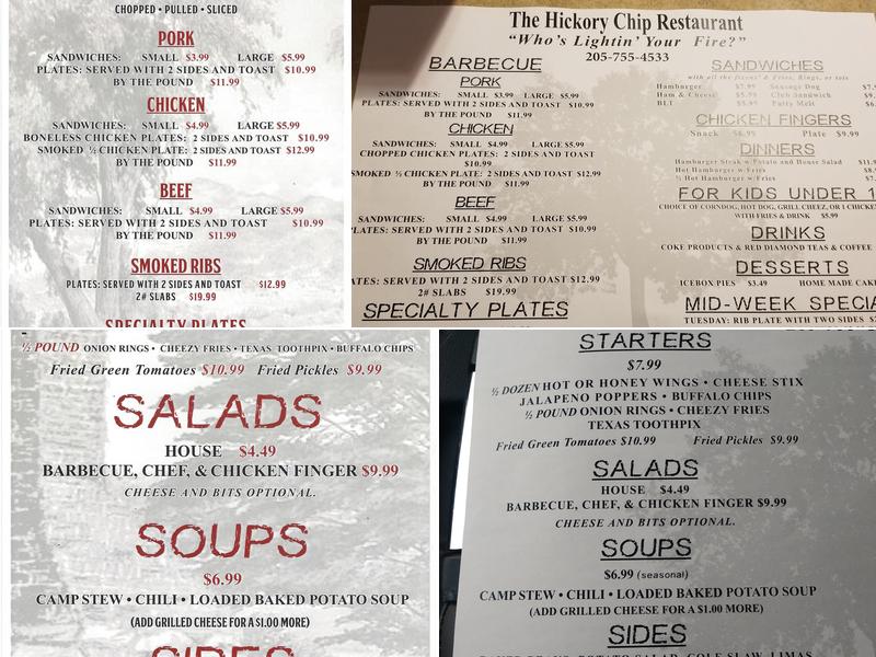 Hickory Chip Menu