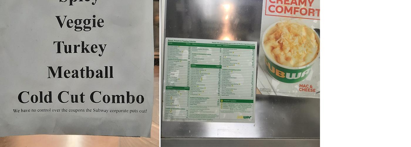 Subway Menu