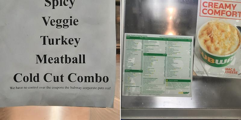 Subway Menu