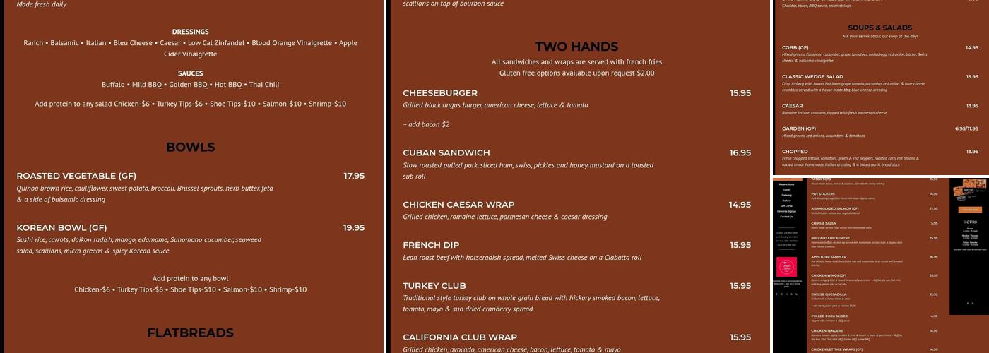 Horseshoe Grille Menu