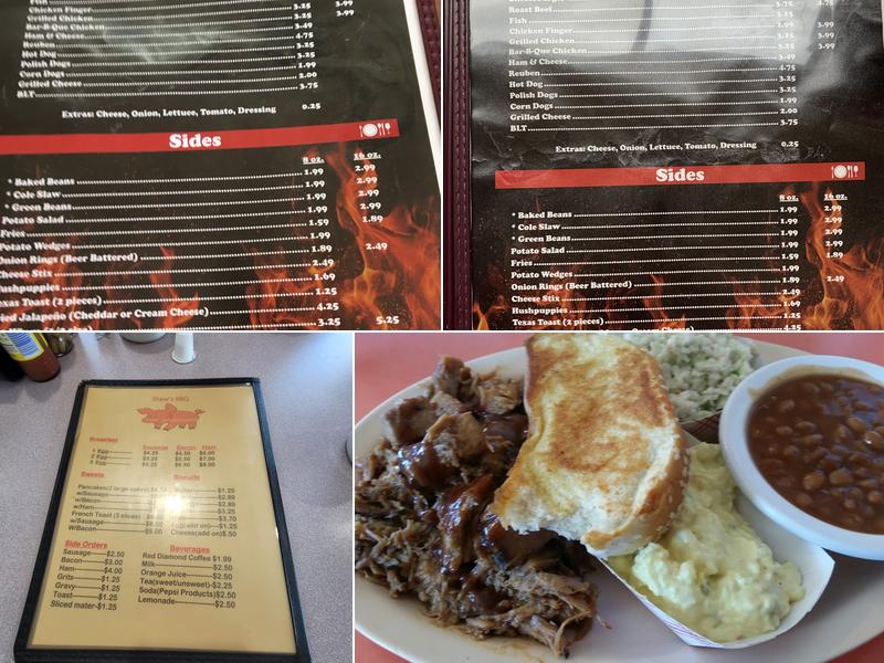 Shaws BBQ Menu
