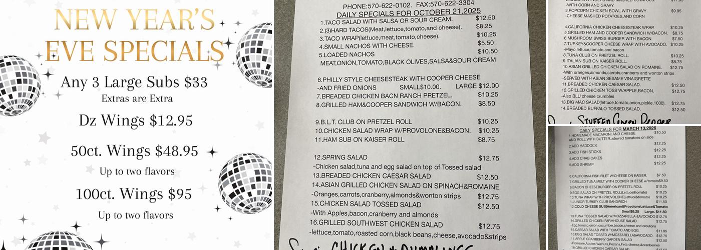 Subs N' Such Menu