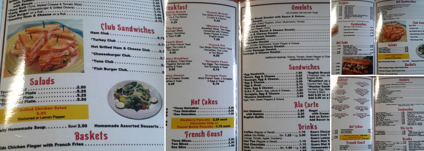 Josie's Place Menu