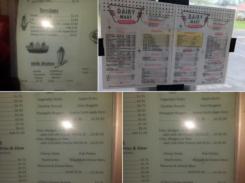 Dairy Mart Menu