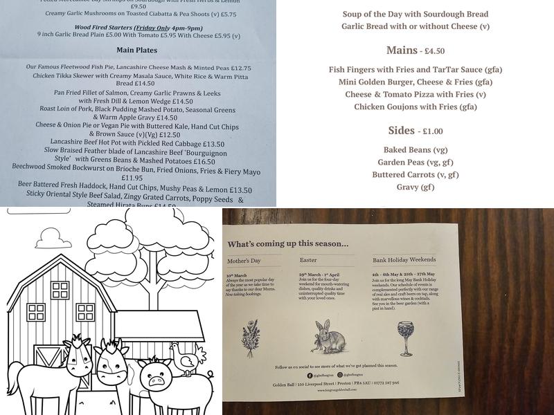 The Golden Ball Menu