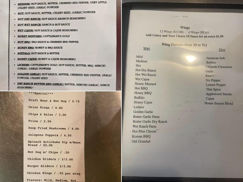 Bunyan's Menu