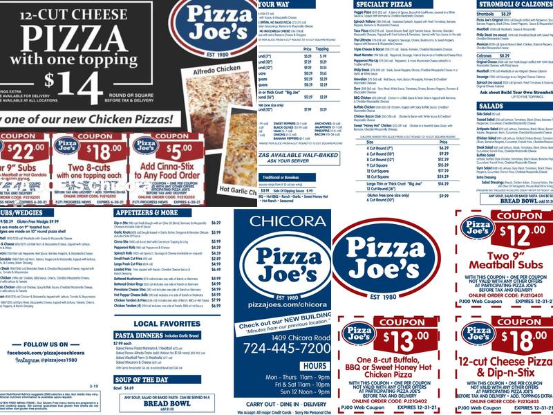 Pizza Joe's Menu