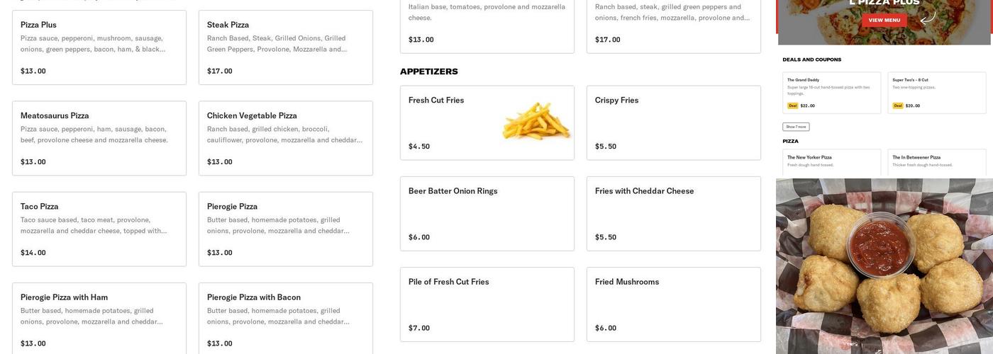 Pizza Plus Menu