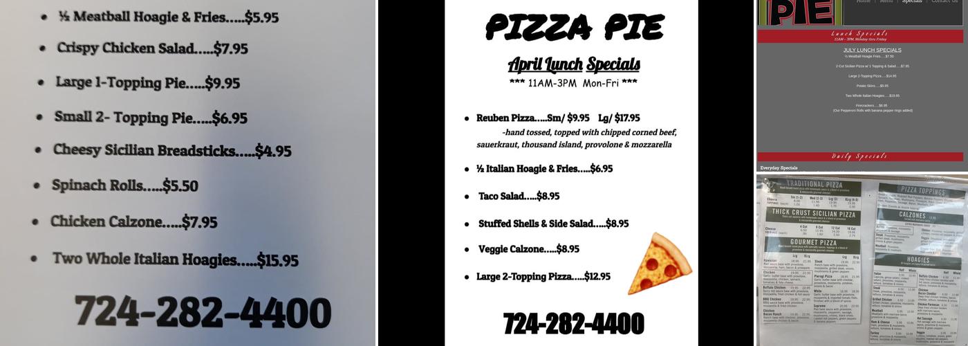 Pizza Pie Menu