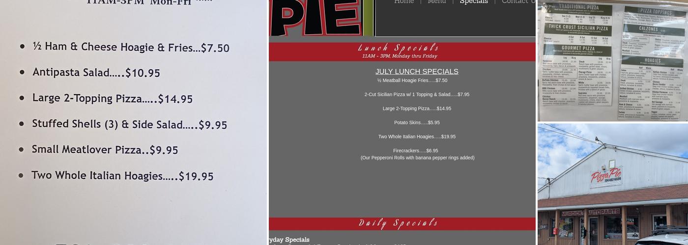 Pizza Pie Menu