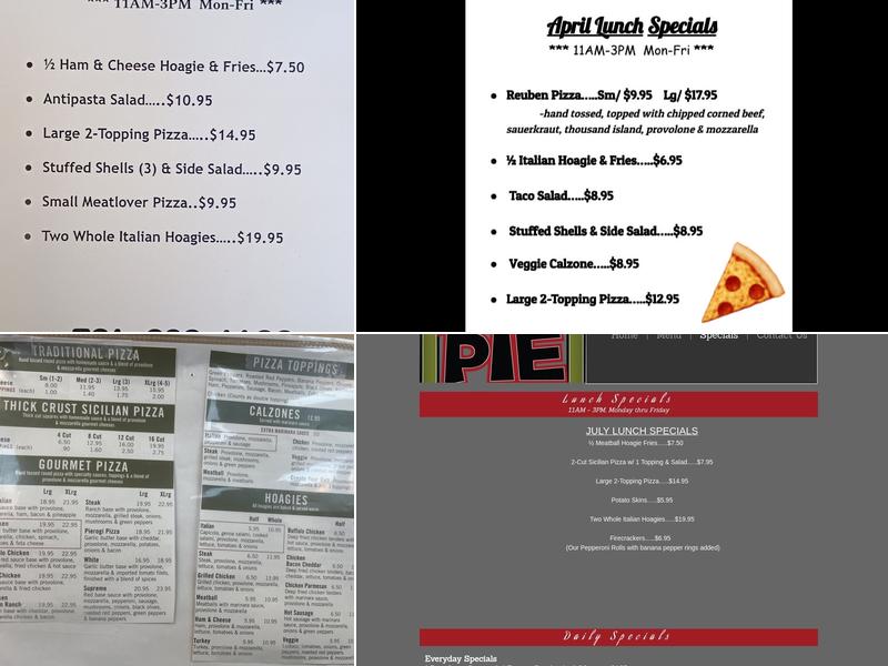 Pizza Pie Menu