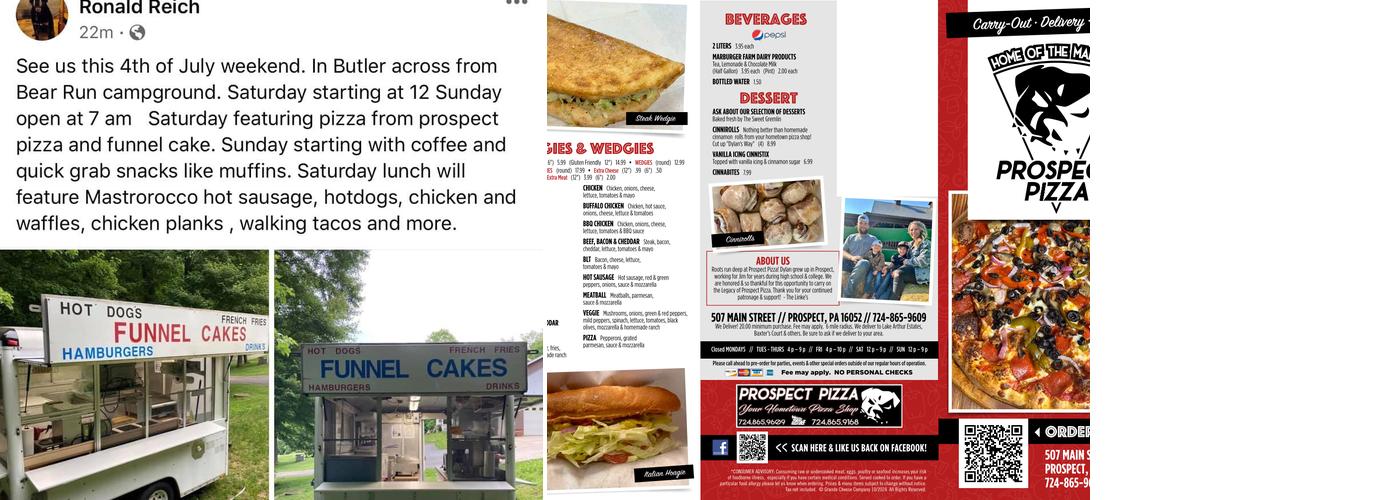 Prospect Pizza Menu