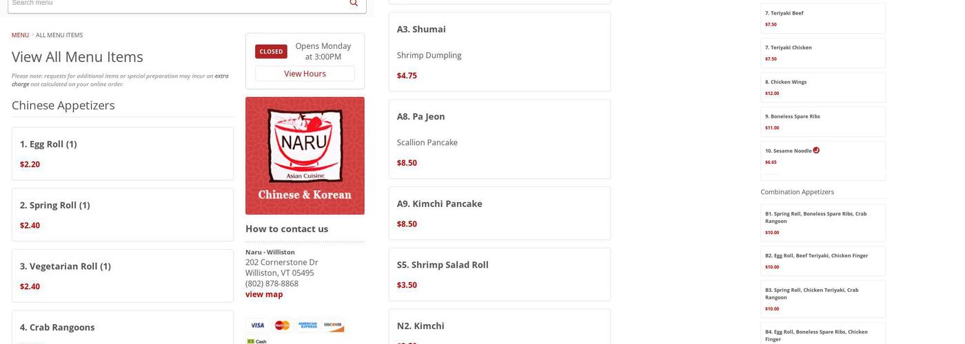 Naru Menu