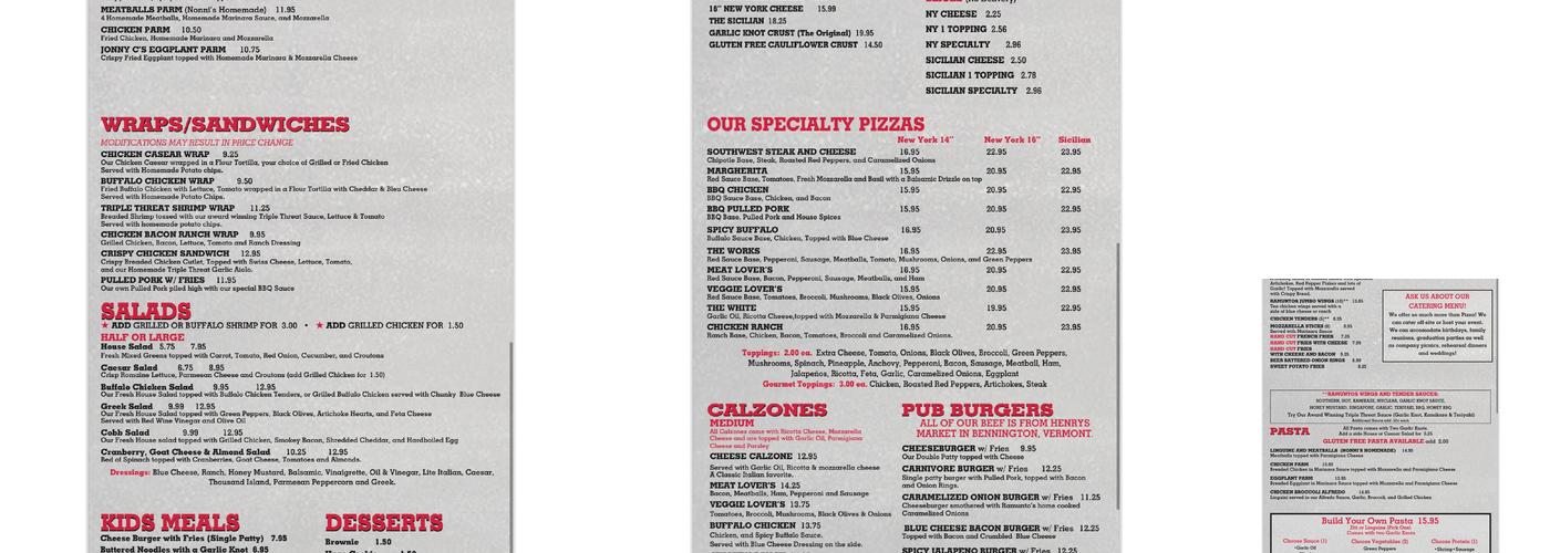 Ramunto's Brick Oven Pizza Menu