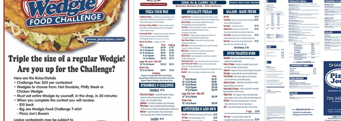 Pizza Joe's Menu