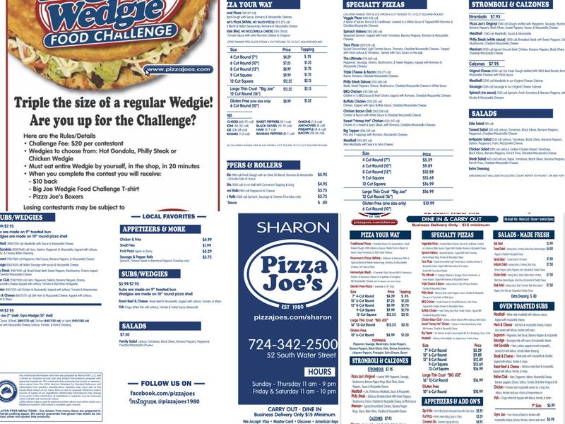 Pizza Joe's Menu