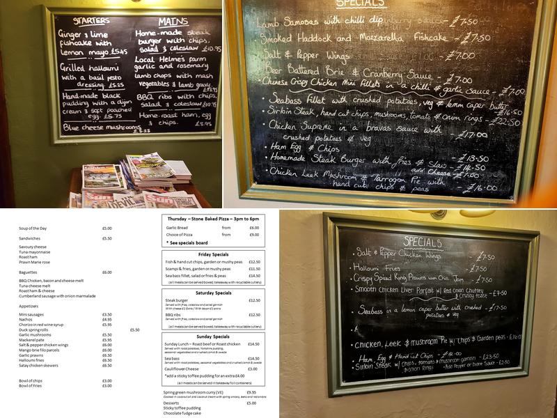 The Hand & Dagger Inn Menu