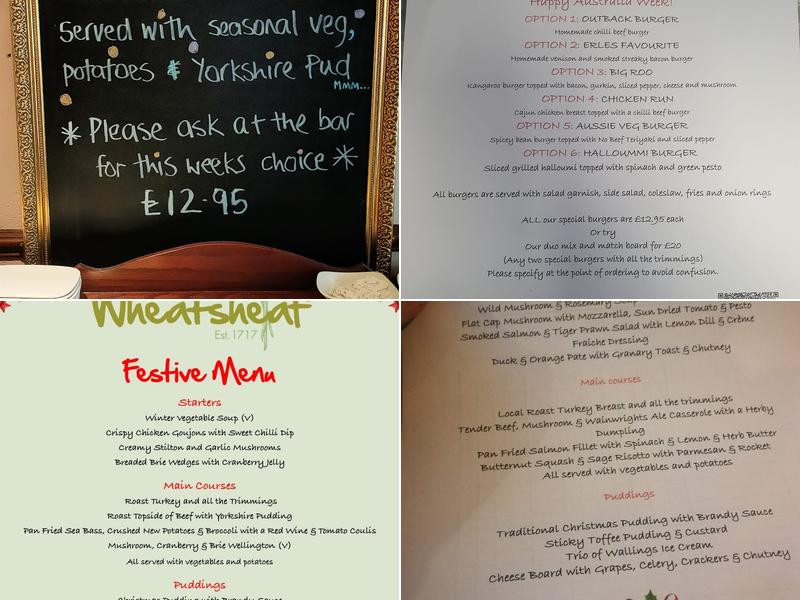 Wheatsheaf Menu