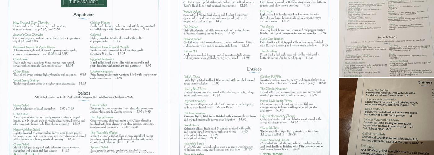 The Marshside Menu