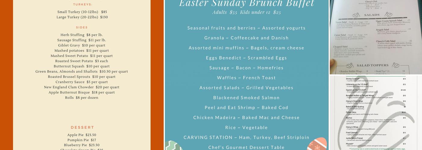 Clancy's Restaurant Menu