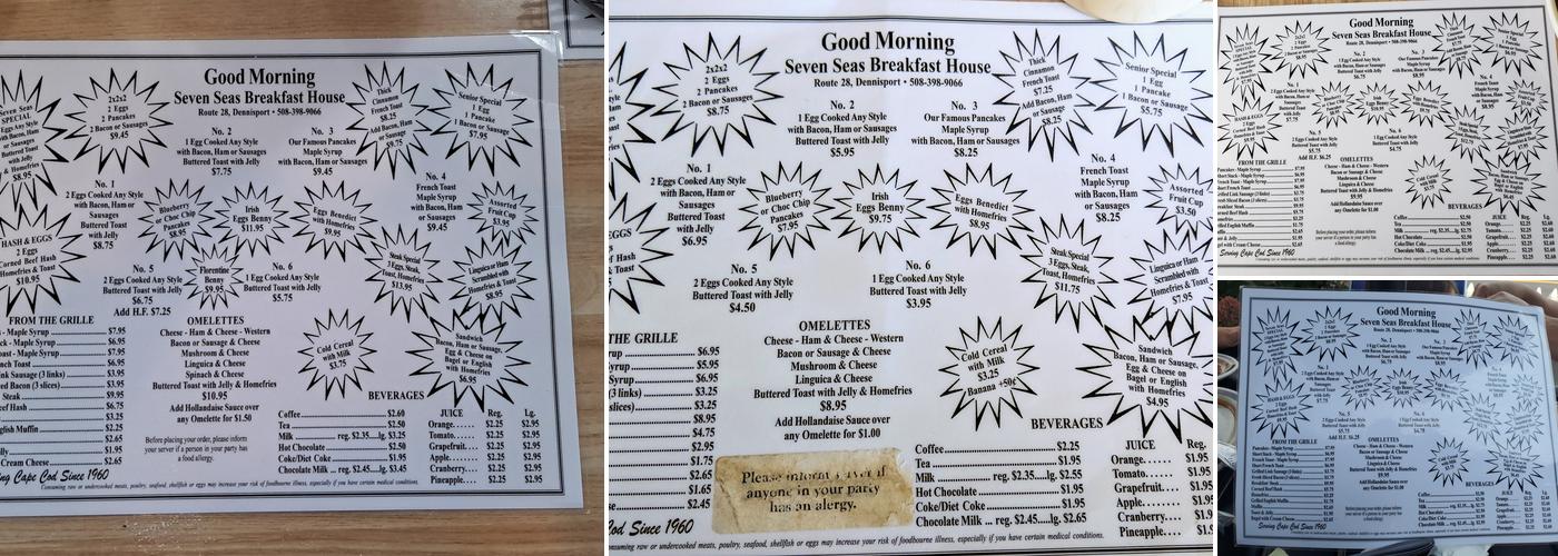 Seven Seas Menu