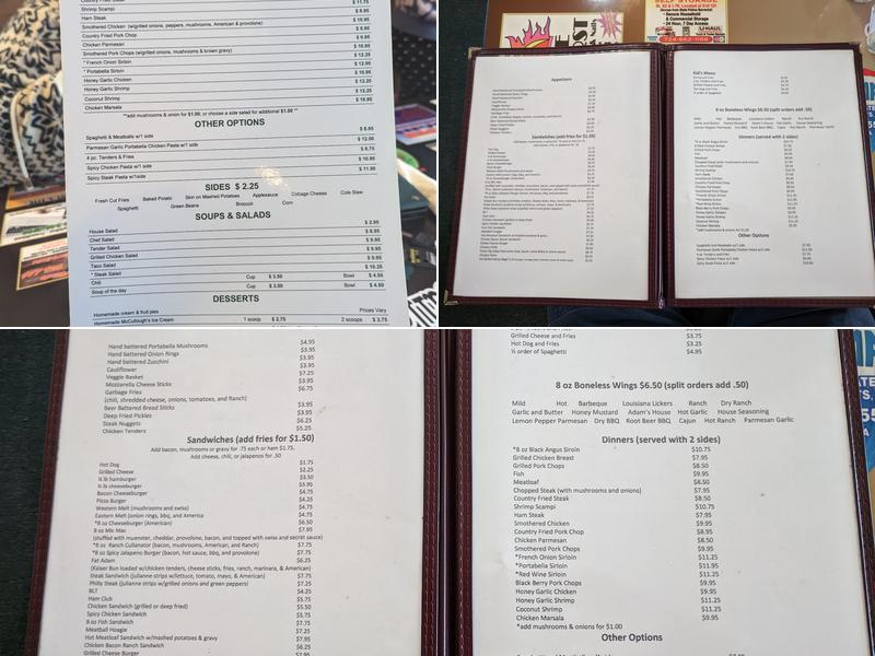 McCullough's Kitchen Table Menu