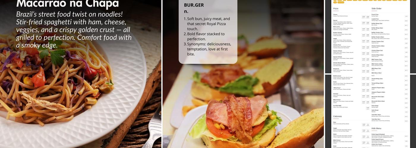 Royal Family Restaurant & Pizza Menu