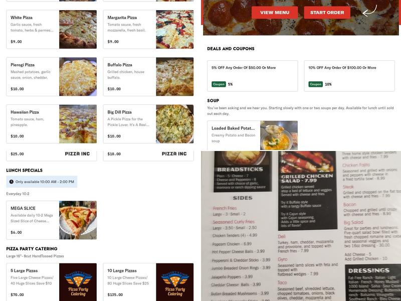 Novotny's Pizza Saxonburg Menu