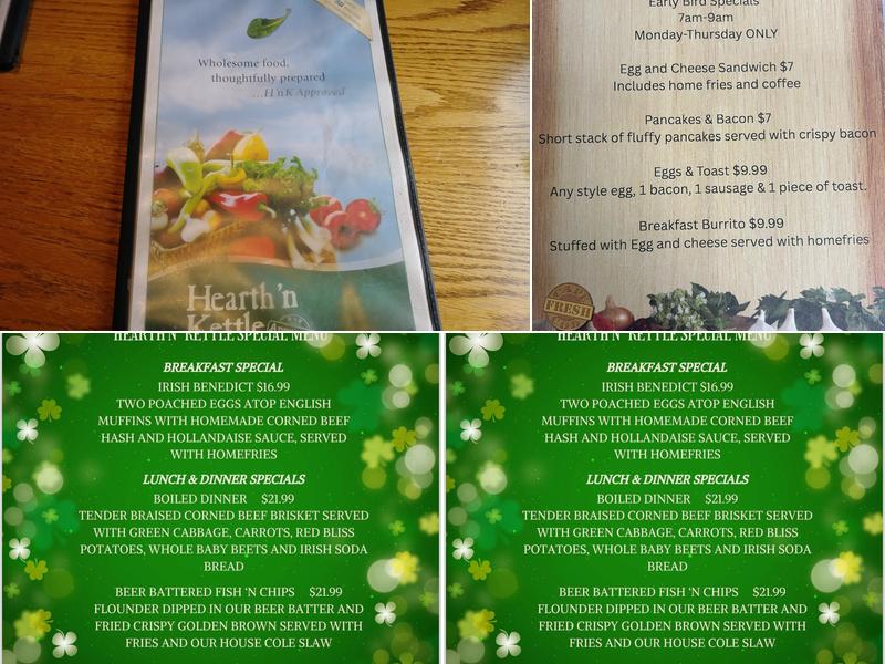 Hearth 'n Kettle Yarmouth Menu