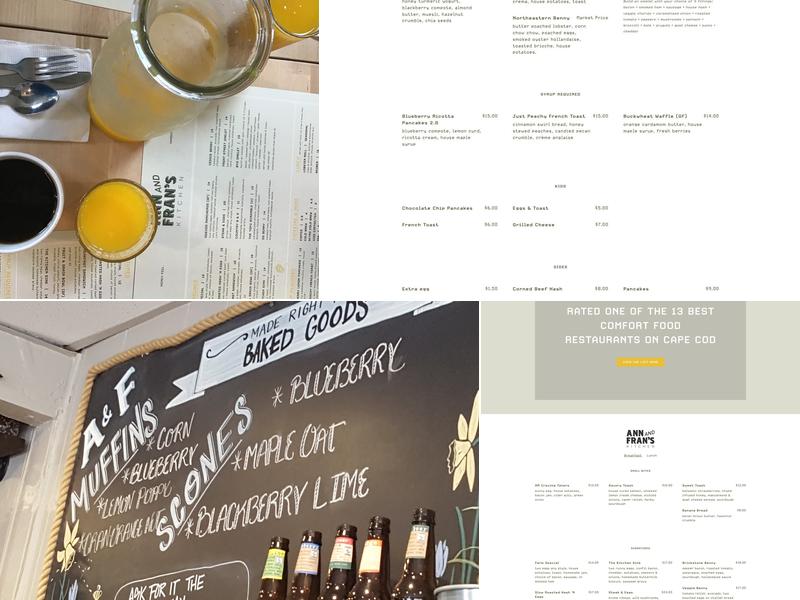 Ann & Fran's Kitchen Menu