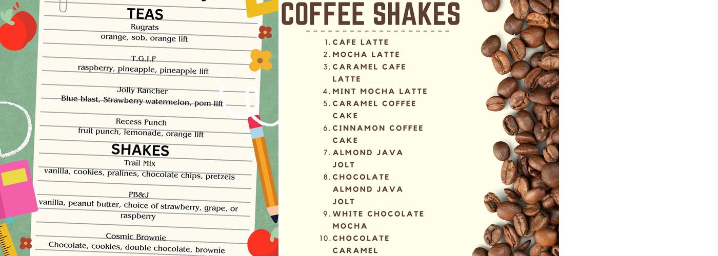 McKinley Nutrition Menu