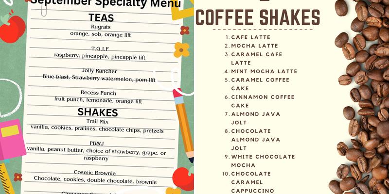 McKinley Nutrition Menu