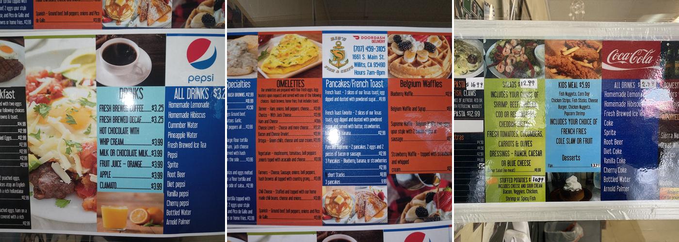 Rio's Fish & Chips Menu
