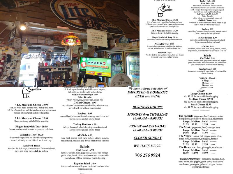 Hitching Post Package Store Menu