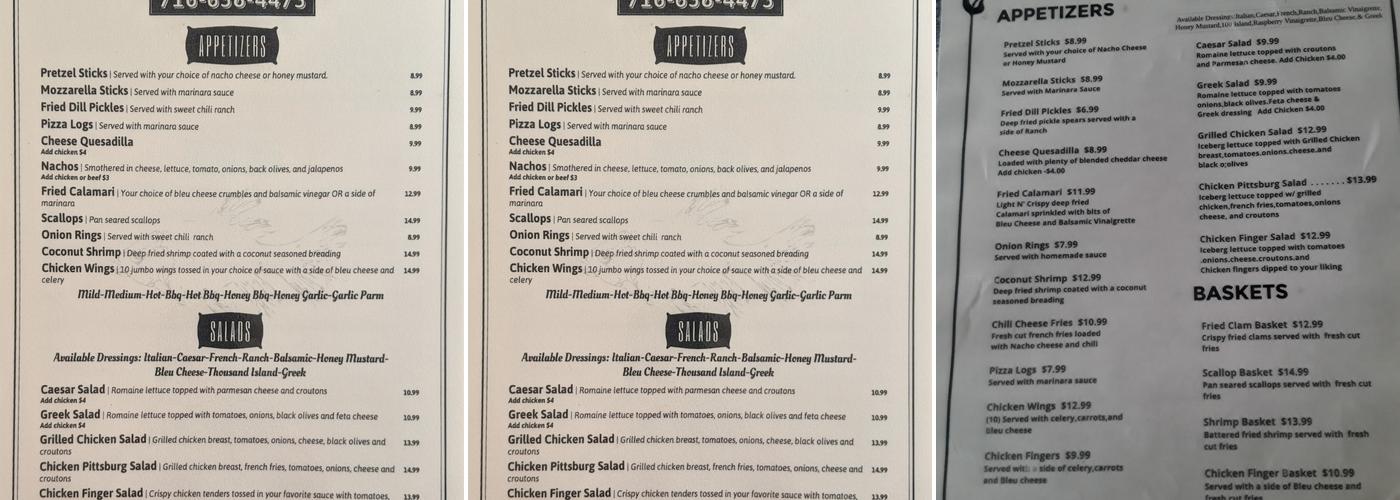 Captains Galley Menu