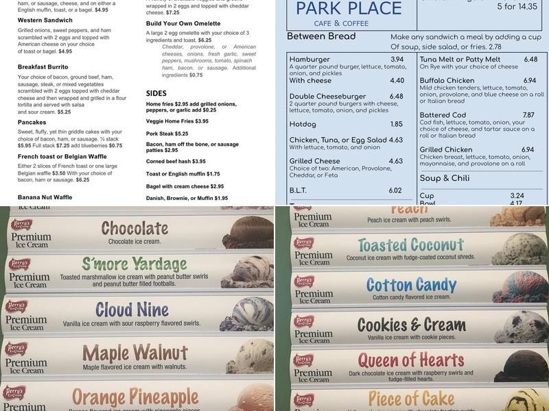Park Place Restaurant Menu